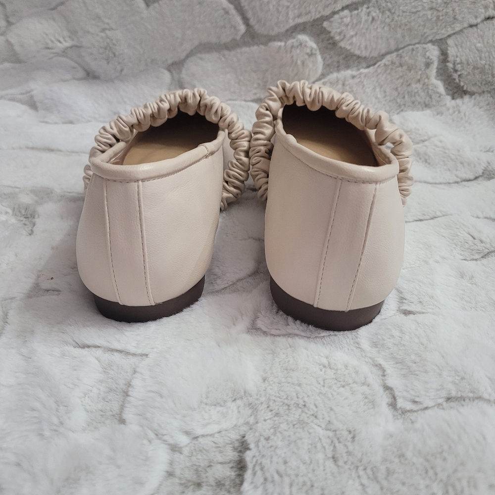 C. Paravano Women's Size 10.5 Off White Elastic Strap Mary Jane (Clara) Flats - Picture 5 of 13